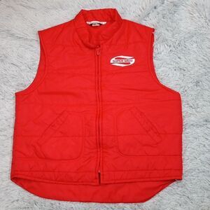 Vintage Super Valu Vest Womens XL‎ Red Puffer Gorpcore Cozy Pockets Zip Up